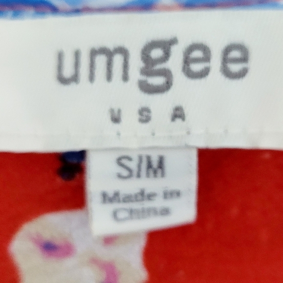 UMGEE Pretty Perfect Floral Bell Sleeve Open Front Kimono Red Fringe Size S/M - Picture 8 of 8